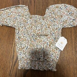 NWT Little Co Lauren Conrad Floral Puff Sleeve Smocked Top